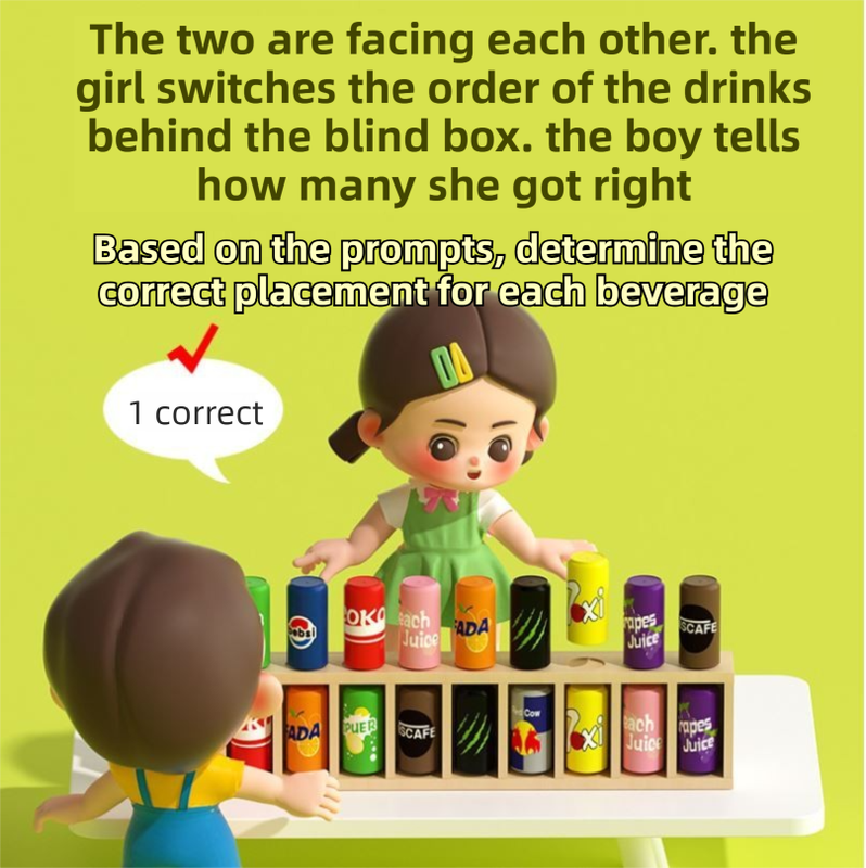 Interactive Beverage Matching Board Game with 20 Colorful Mini Bottles - Color Pairing Memory Challenge - Image 5