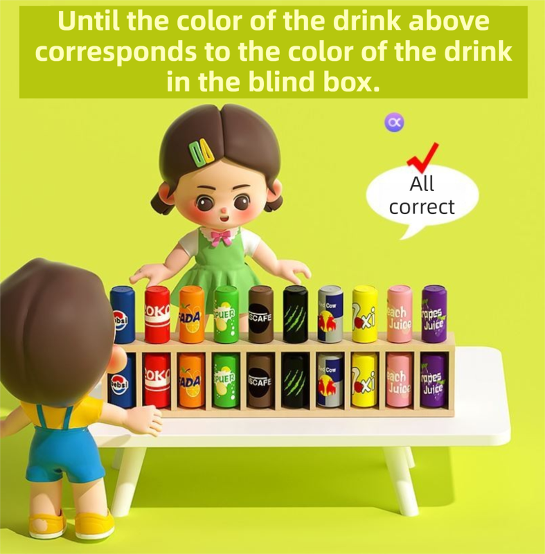 Interactive Beverage Matching Board Game with 20 Colorful Mini Bottles - Color Pairing Memory Challenge - Image 6