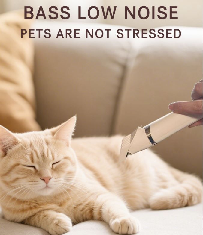 White Professional 3-in-1 Pet Grooming Kit - Low-Noise Rechargeable Dog Hair Trimmer & Nail Grinder for Paws, Eyes, and Body - Image 6