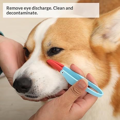 4-Pack Green Pet Eye Cleaning Brushes with Precisice Tweezer - Silicone Soft-Tip Tear Stain & Eye Crust Cleaner, Safe for Dogs and Cats - Image 3