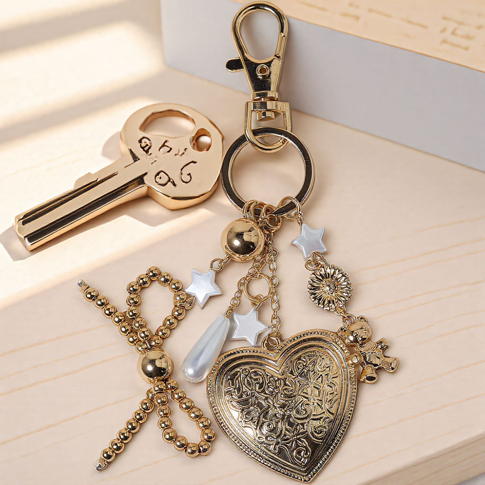 #3544 Bohemian Vintage Metal Keychain Bag Charm - Handcrafted Lucky Ethnic Bag Styling Accessory & Mother's Day Gift - Image 2