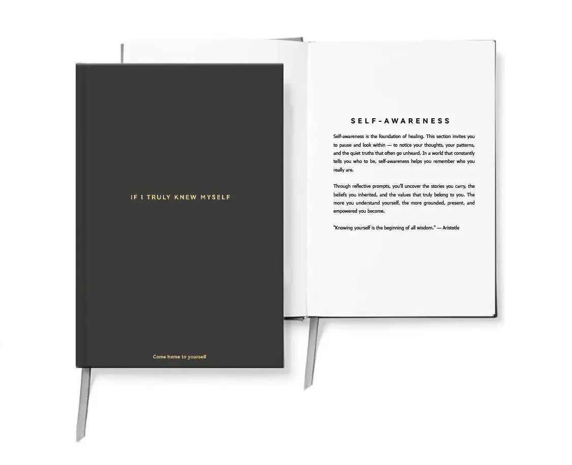 Black If I Truly Knew Myself Guided Self-Discovery Journal - Hardcover Deep Self-Reflective Diary Mindfulness & Personal Growth Planner - Image 2