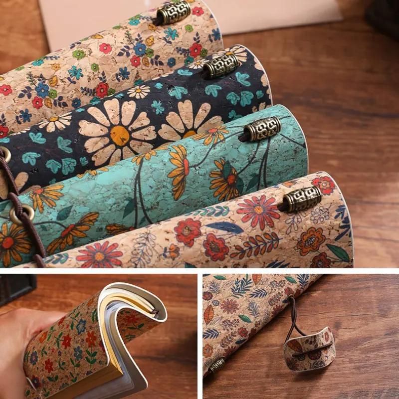 Ivy Retro A6 Travelers Leather Notebook & Wooden Pen Gift Box - Floral Botanical Loose-Leaf Journal with Bronze Charm, Kraft Paper and Lined Paper - Image 6