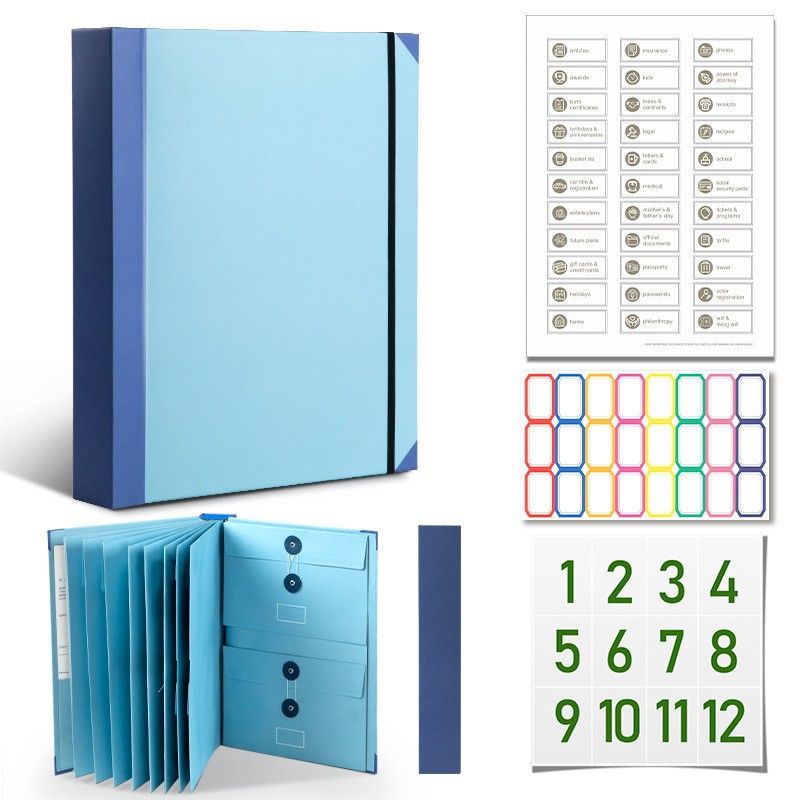 In Case I Go Missing Blue High-Capacity Emergency Information Binder - Heavy Duty Expanding File Organizer and Document Safety Folder - Image 1