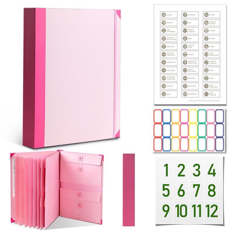 In Case I Go Missing Pink High-Capacity Emergency Information Binder - Heavy Duty Expanding File Organizer and Document Safety Folder - Image 1