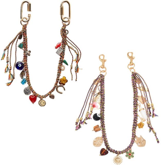 #3541 + #3546 Bohemian Vintage Ceramic Keychain Bag Charm - Multi-Layered Handcrafted Lucky Ethnic Bag Styling Accessory & Mother's Day Gift - Image 1