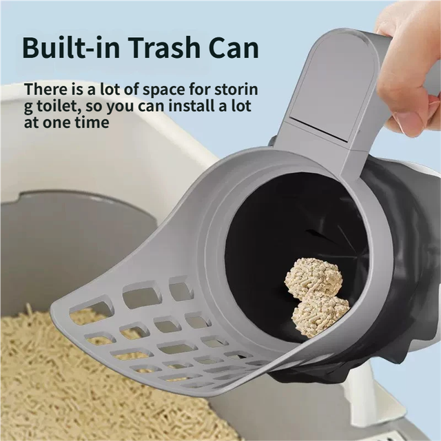 3-in-1 Handheld Cat Litter Scoop with Waste Bin & Bag Dispenser - One-Way Litter Sifting & Disposal Tool, Detachable and Efficient Cleaning - Image 2