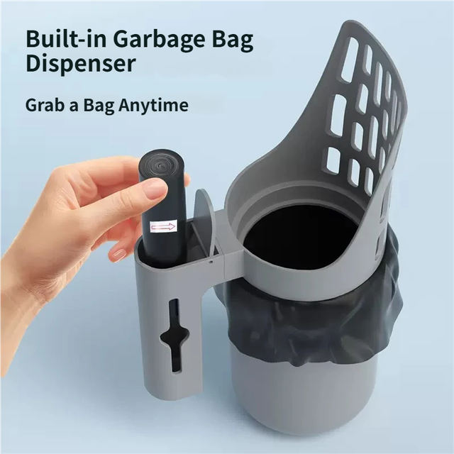3-in-1 Handheld Cat Litter Scoop with Waste Bin & Bag Dispenser - One-Way Litter Sifting & Disposal Tool, Detachable and Efficient Cleaning - Image 3