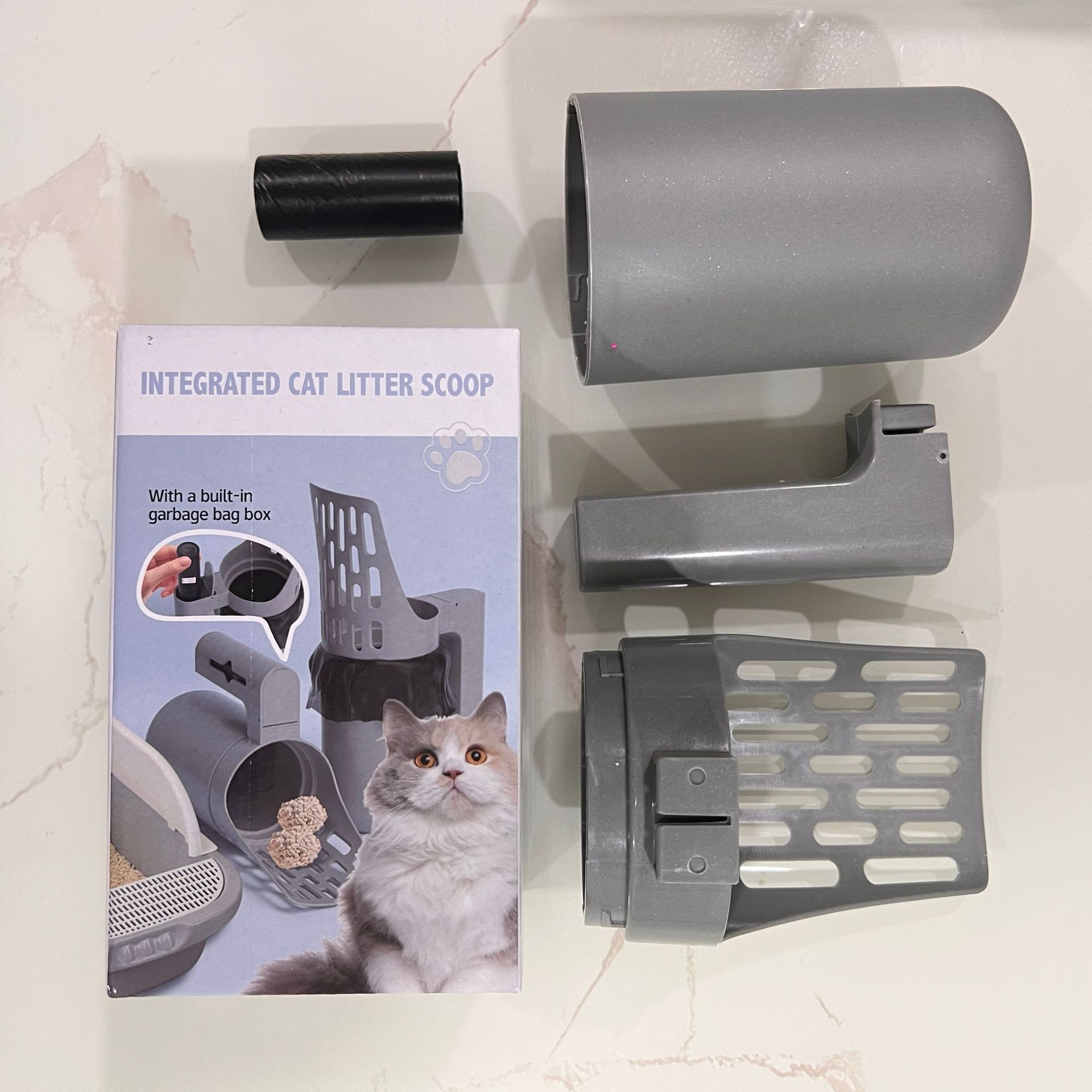 3-in-1 Handheld Cat Litter Scoop with Waste Bin & Bag Dispenser - One-Way Litter Sifting & Disposal Tool, Detachable and Efficient Cleaning - Image 7