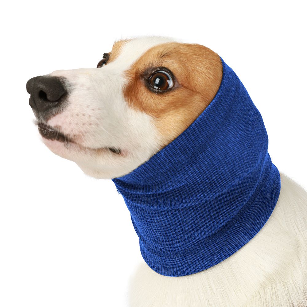 3-Pack Blue Instant Calming Dog Warm Hoods and Ear Covers (M Size) - Anxiety Relief Noise Reduction & Grooming Support, Breathable Full-Head Protection - Image 1