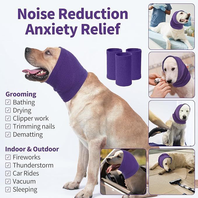 3-Pack Grey Instant Calming Dog Warm Hoods and Ear Covers (S Size) - Anxiety Relief Noise Reduction & Grooming Support, Breathable Full-Head Protection - Image 4