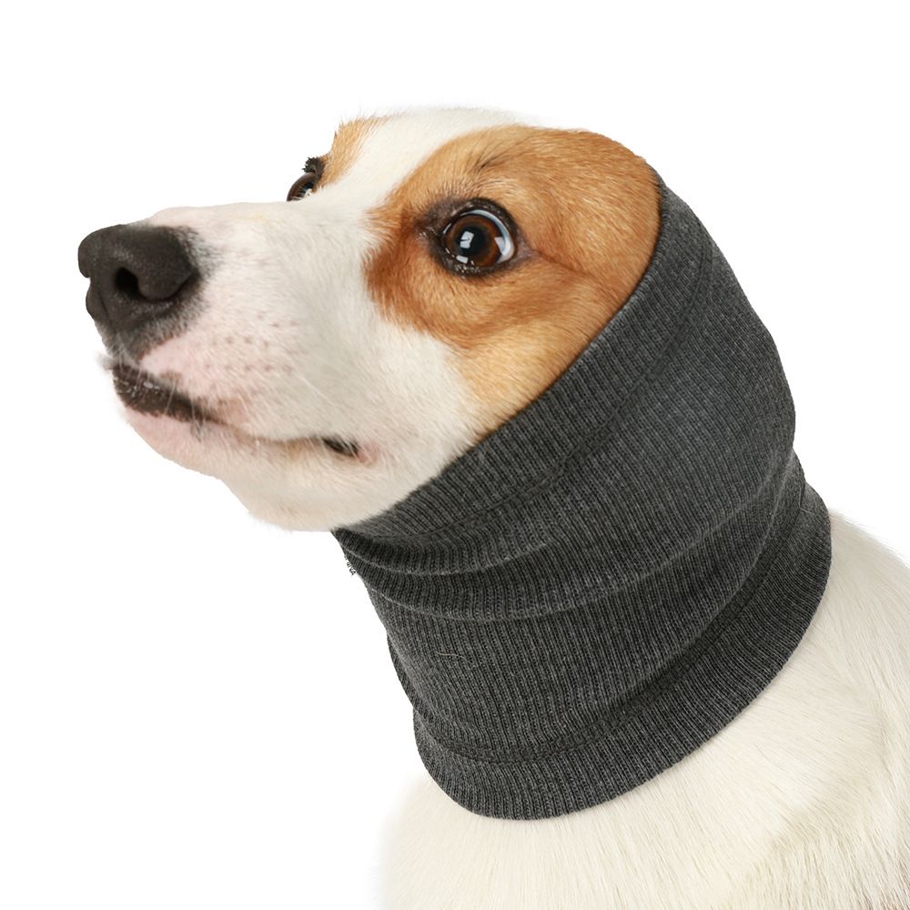 3-Pack Grey Instant Calming Dog Warm Hoods and Ear Covers (M Size) - Anxiety Relief Noise Reduction & Grooming Support, Breathable Full-Head Protection - Image 1