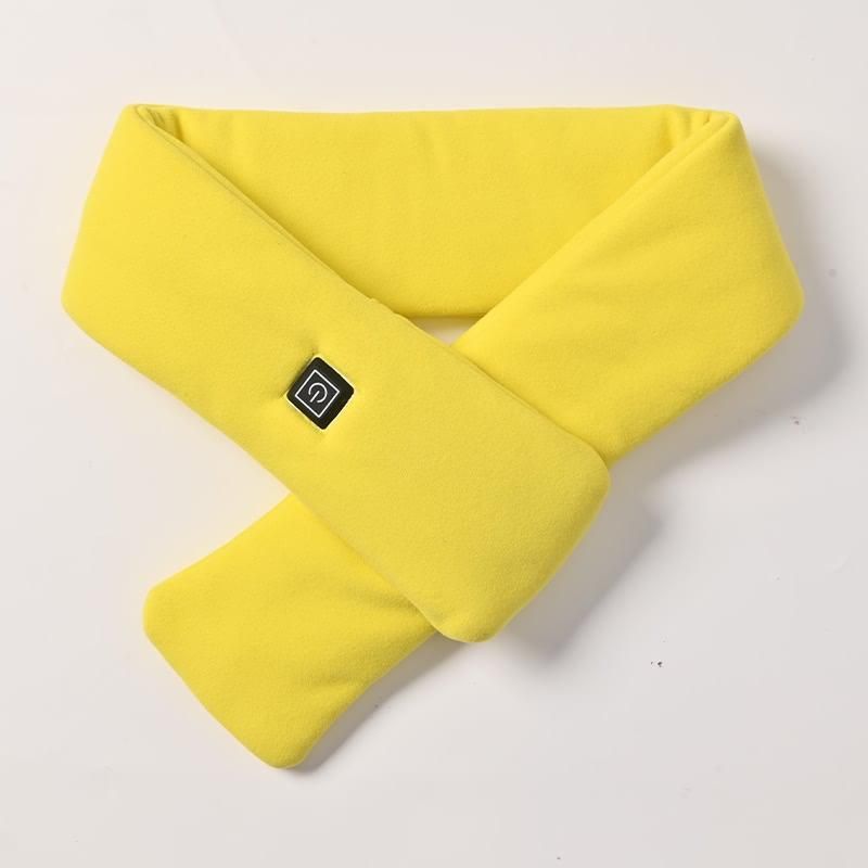 Yellow USB Powered Graphene Rapid Heated Scarf - 80 x 10 CM Washable Winter Thermal Wrap with 3-Level Temp for Cervical Support & Pain Relief - Image 1