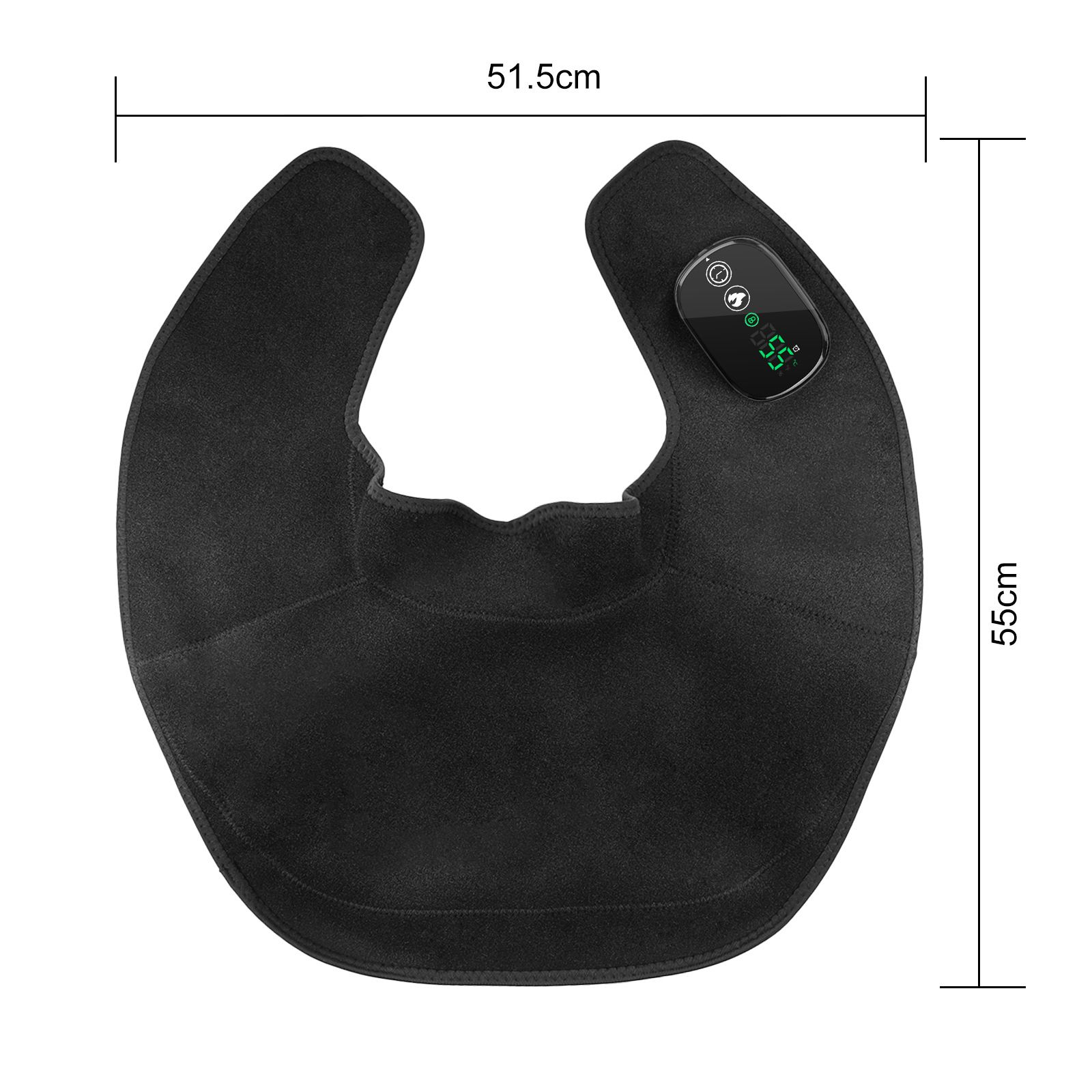 Black Wireless Large Coverage Heated Shoulder & Neck Wrap - TypeC Rechargeable Thermal Therapy Shawl with 4 Temp Levels & 5 Timers - Image 5