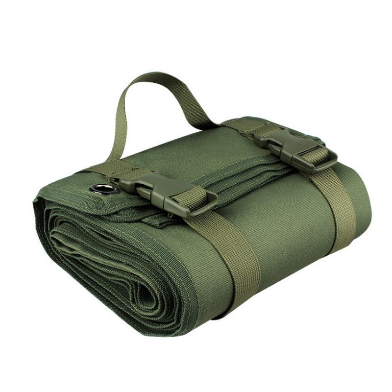 200x75CM Green Outdoor Tactical Roll-Up Shooting Mat - MOLLE Webbing & Stake Down Eyelets - Portable Waterproof Ground Pad for Field Training, Camping & Picnic - Image 1
