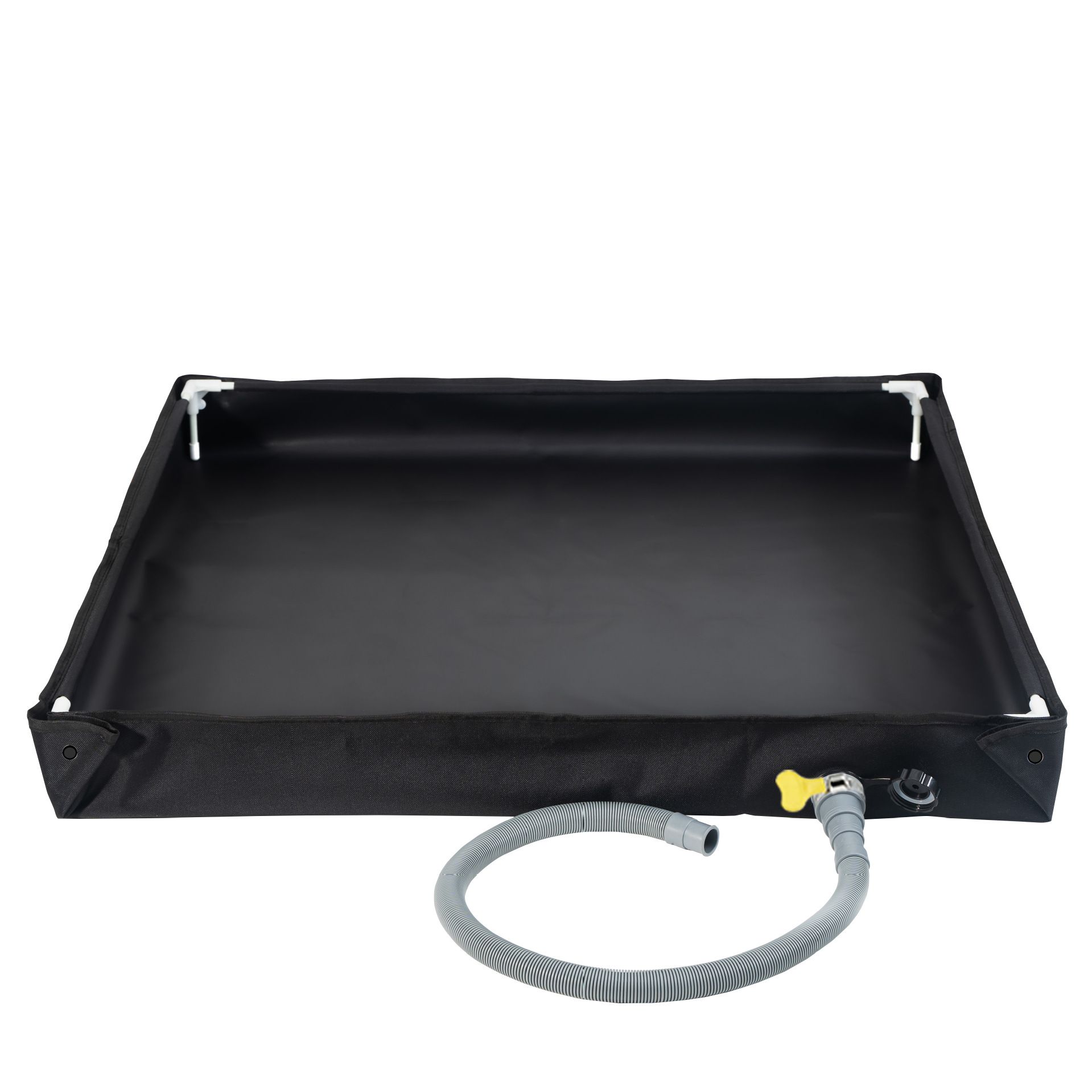 80x80x10CM Black Portable Outdoor Shower Tray & Versatile Collapsible Water Basin - Reinforced Support and Drainage System- Leak-proof Oxford Large Base for Camping, Beach & Garden - Image 1