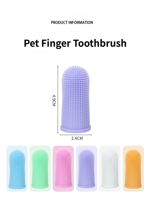 6 PCS Soft Silicone Pet Finger Toothbrush Set - 360° Gentle Dental Cleaning for Dogs / Cats' Plaque & Tartar Removal - Image 2