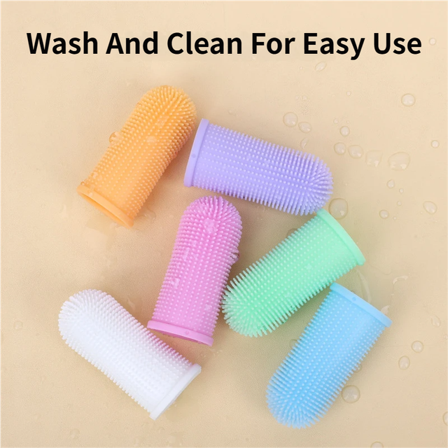 6 PCS Soft Silicone Pet Finger Toothbrush Set - 360° Gentle Dental Cleaning for Dogs / Cats' Plaque & Tartar Removal - Image 5