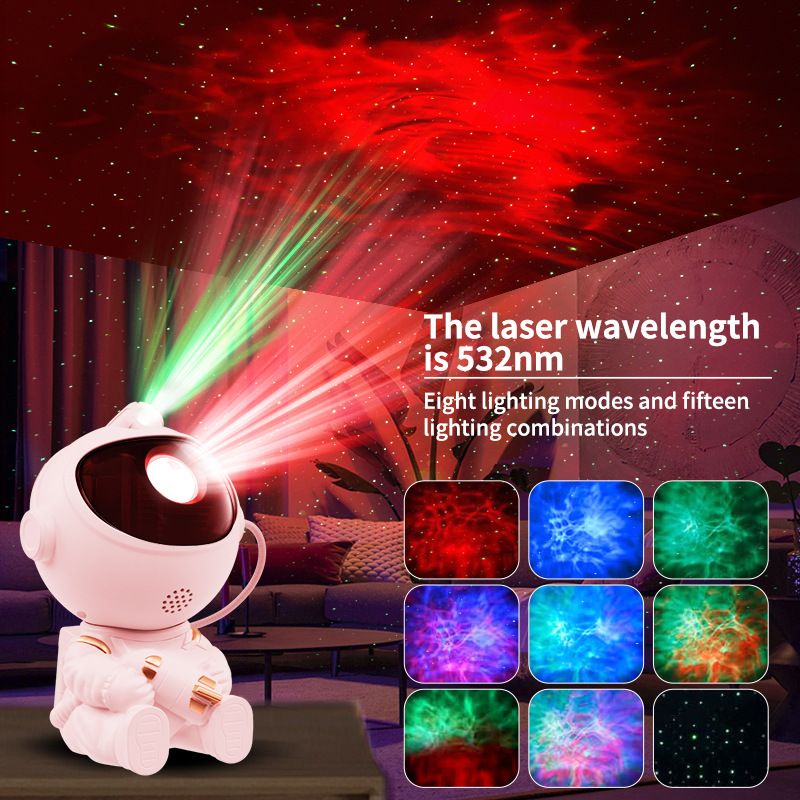 USB Powered Astronaut Nebula Projector & Starry Night Ambient Light with Space Shuttle Accents - 8 Nebula Effects, 360° Rotating Head & Remote Control - Image 5