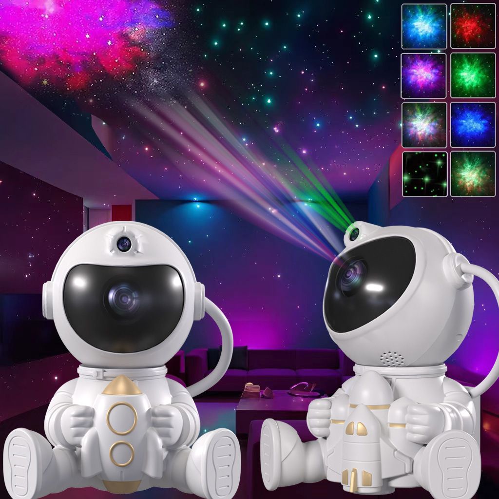 USB Powered Astronaut Nebula Projector & Starry Night Ambient Light with Airplane Accents - 8 Nebula Effects, 360° Rotating Head & Remote Control - Image 6
