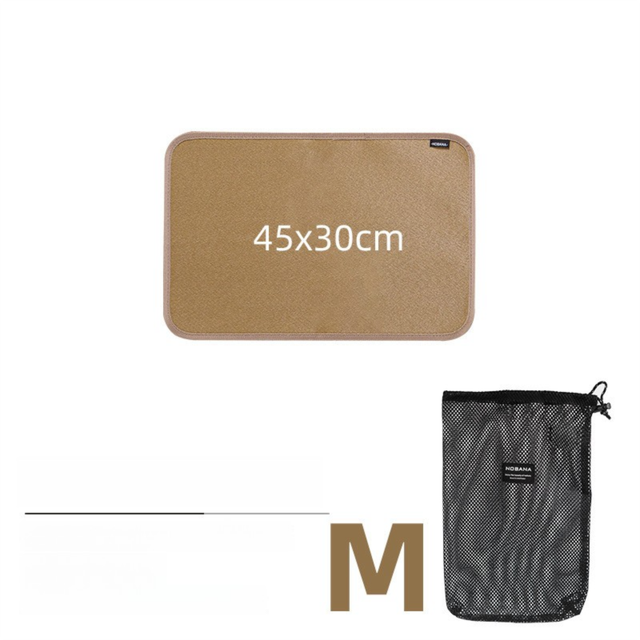 45 x 30 CM M Size Fireproof Outdoor Mat with Storage Bag - Silicone Coated Heat Resistant, Fire Pit Protector & BBQ Table Heat Shield - Image 1