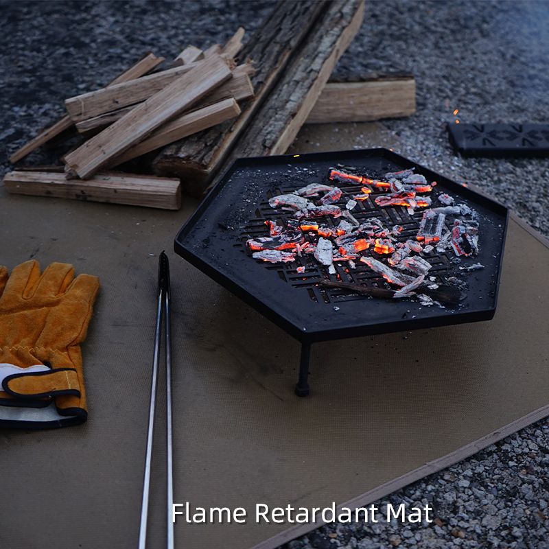 45 x 30 CM M Size Fireproof Outdoor Mat with Storage Bag - Silicone Coated Heat Resistant, Fire Pit Protector & BBQ Table Heat Shield - Image 4