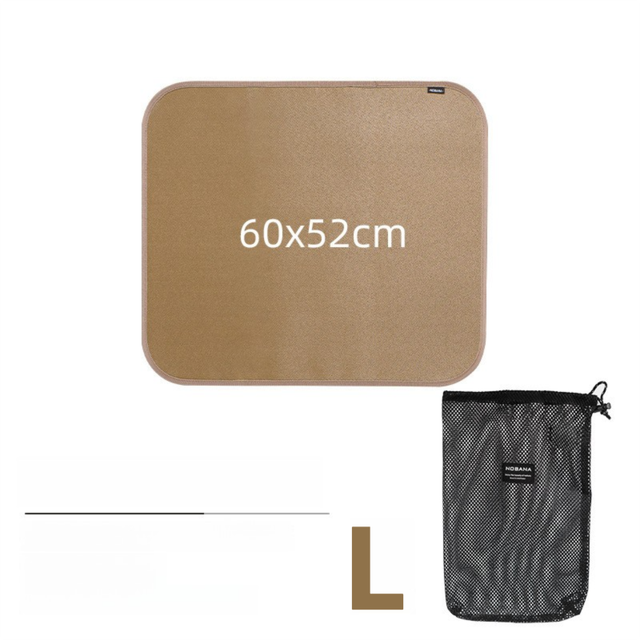 60 x 52 CM L Size Fireproof Outdoor Mat with Storage Bag - Silicone Coated Heat Resistant, Fire Pit Protector & BBQ Table Heat Shield - Image 1