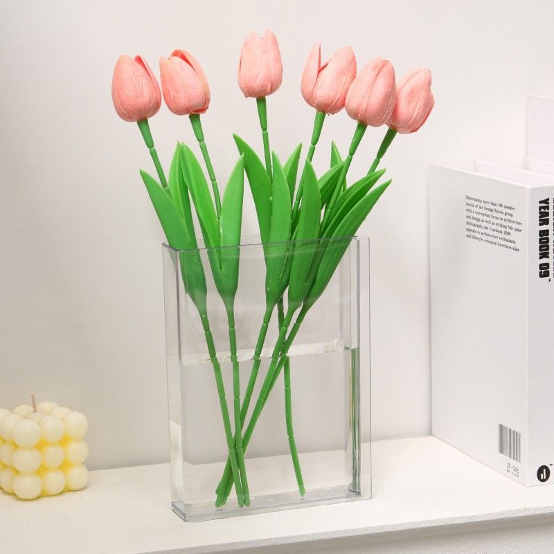 Minimalist Clear Acrylic Book Vase - Space Saving Desktop Ornament & Bookish Gift- Durable Unbreakable Hydroponic Vessel for Home and Office Decor - Image 1