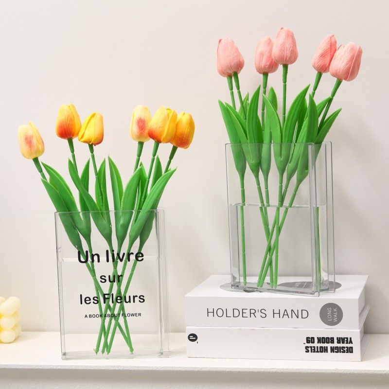 Minimalist Clear Acrylic Book Vase - Space Saving Desktop Ornament & Bookish Gift- Durable Unbreakable Hydroponic Vessel for Home and Office Decor - Image 2