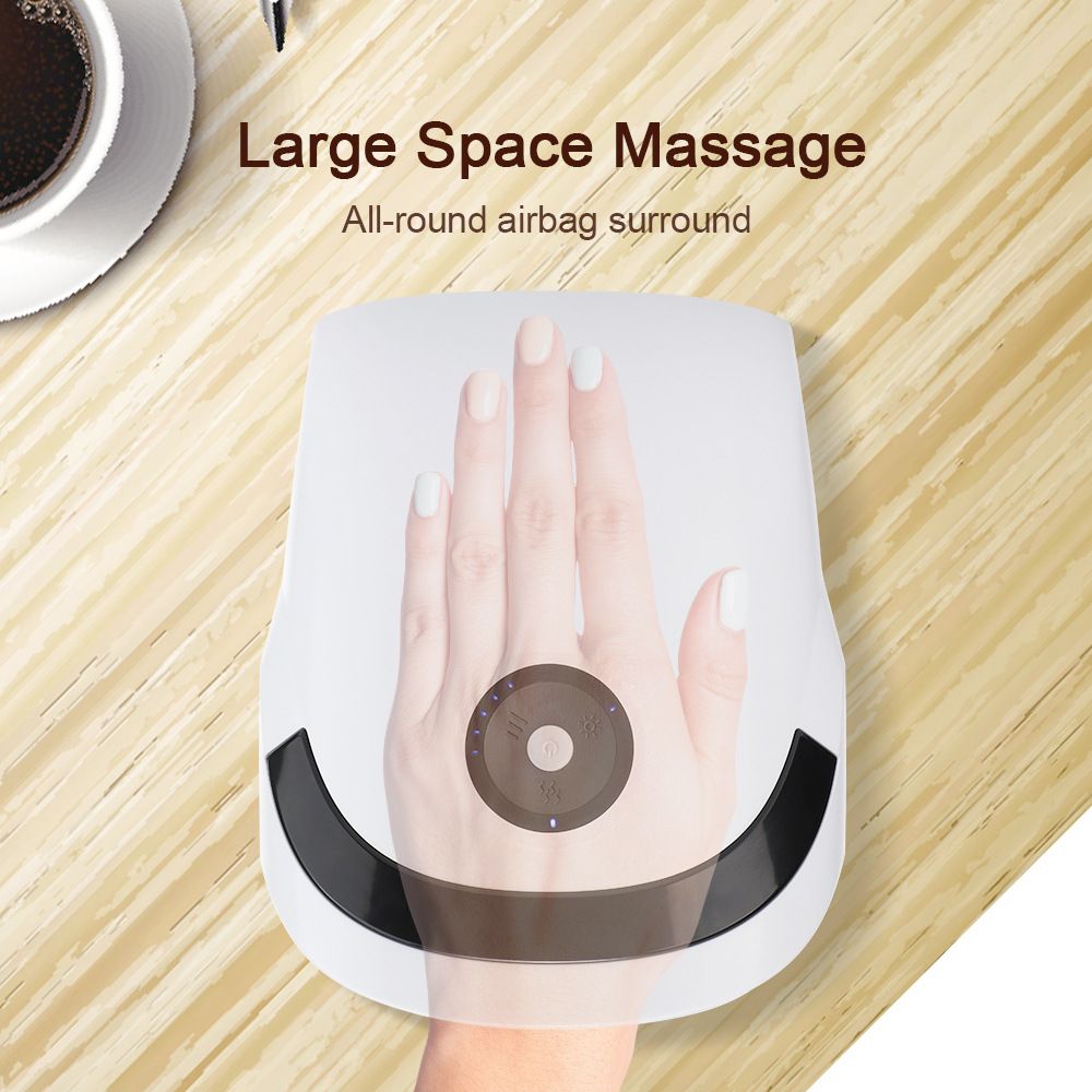 White Portable Electric Hand Massager - USB-C Rechargeable, Airbag Compression, Graphene 42℃ Constant Heating & 5 Levels Intensity for Everyday Use and Arthritis Carpal Tunnel Relief - Image 5