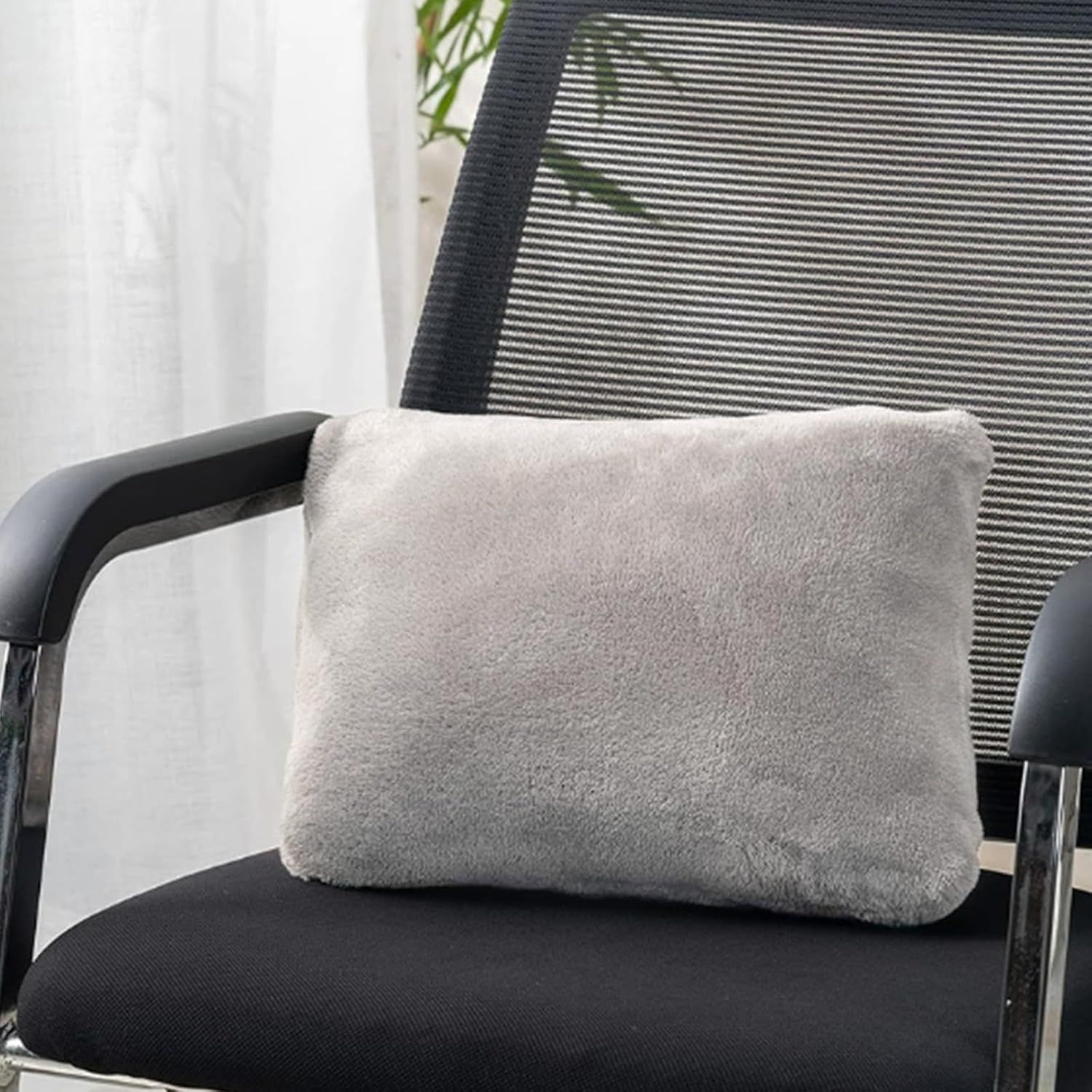 3-in-1 Portable Travel Blanket / Pillow / Wearable Shawl with Snap & Envelope Folding Design - 230GSM Soft Flannel Thickened Nap Blanket for Airplane Office Home, Space Saving & Machine Washable, Black 40 x 60 inch - Image 6