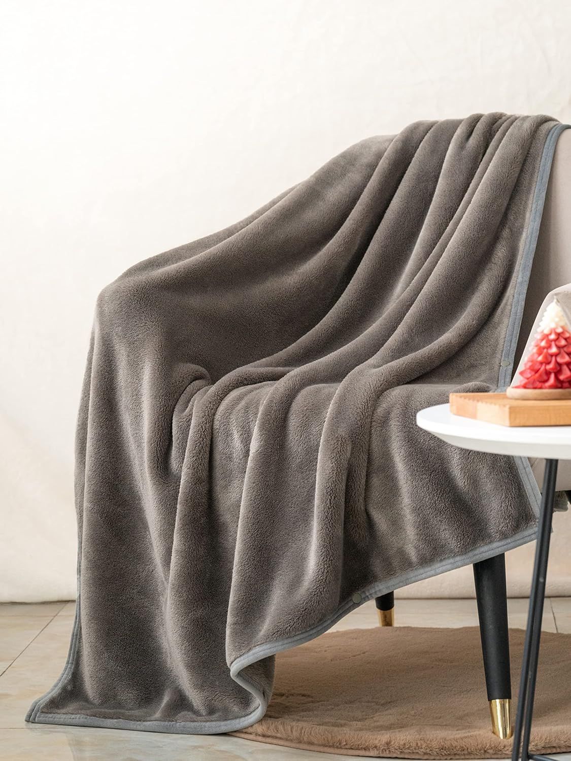 3-in-1 Portable Travel Blanket / Pillow / Wearable Shawl with Snap & Envelope Folding Design - 230GSM Soft Flannel Thickened Nap Blanket for Airplane Office Home, Space Saving & Machine Washable, Light Blue 40 x 60 inch - Image 5