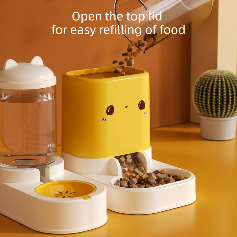 Pink  Cat & Dog Automatic Feeder & Waterer Set – 2-in-1 Dry & Wet Separation Station with 2200ml Food & 1000ml Water Capacity - Image 3