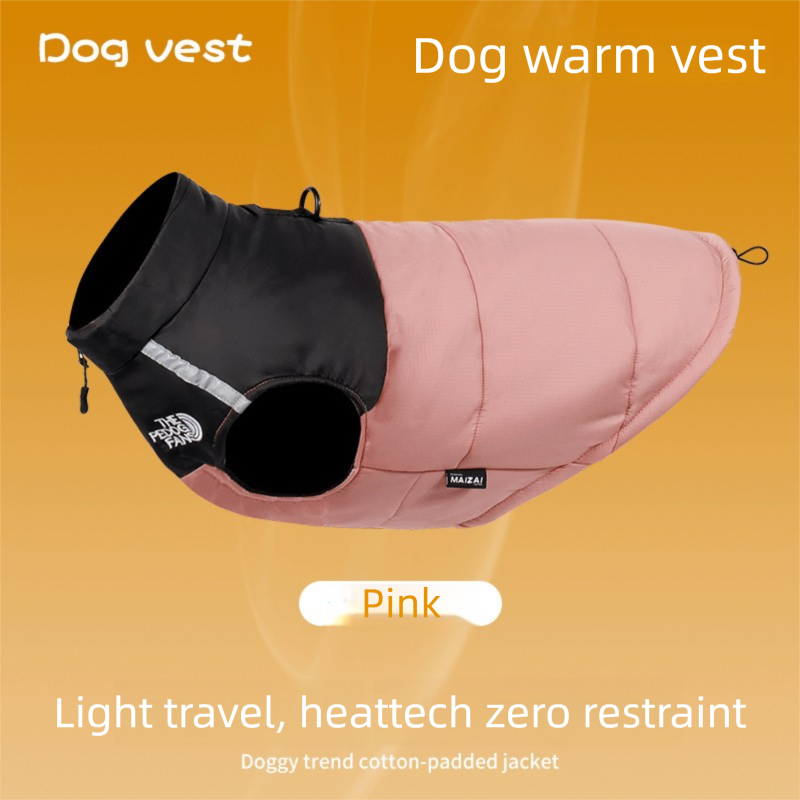 Pnik XL  Size  Dog Clothing — Warm, Thickened Cotton Jacket for Autumn & Winter; Waterproof Pet Vest — Reflective Safety Design, Leash-Compatible - Image 1