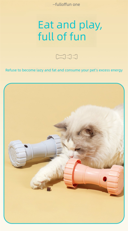 2 Pack（Grey）: Cat and Dog Treat Dispenser Toy – Interactive, Durable, Bite-Resistant Slow-Feeder, Dumbbell and Tire-Shaped Pet Toy - Image 4