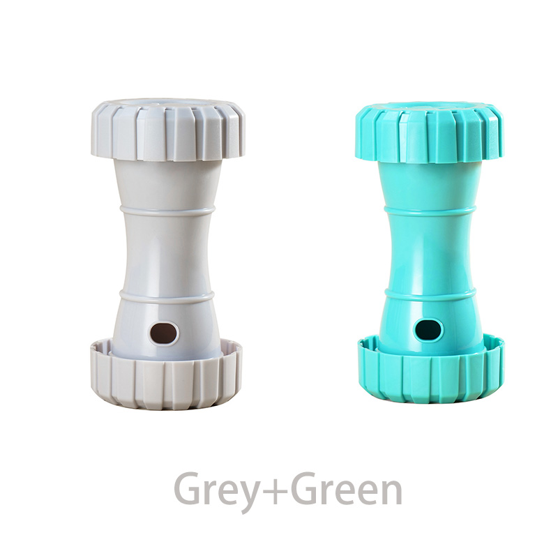 2 Pack（Grey+Green）: Cat and Dog Treat Dispenser Toy – Interactive, Durable, Bite-Resistant Slow-Feeder, Dumbbell and Tire-Shaped Pet Toy - Image 1