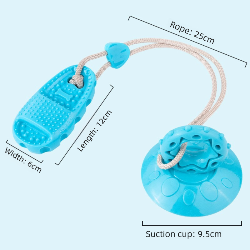 Blue Slipper-Style Dog Toy — Suction Cup Design: Durable, Chew-Resistant Teether for Mental Stimulation, Independent Play, and Energy Expenditure — Pet Dog Chewing Toy - Image 1