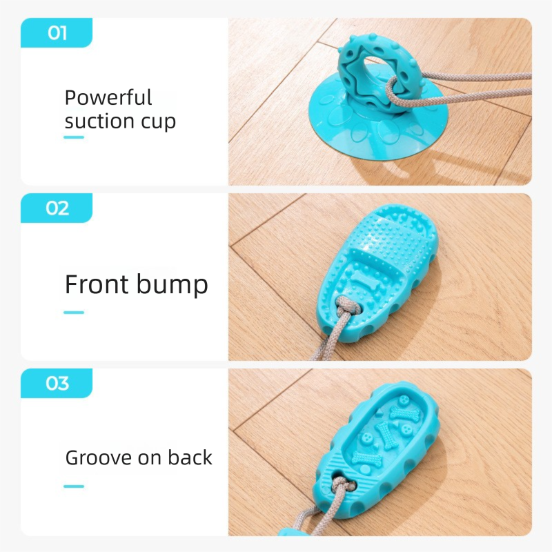 Perple Slipper-Style Dog Toy — Suction Cup Design: Durable, Chew-Resistant Teether for Mental Stimulation, Independent Play, and Energy Expenditure — Pet Dog Chewing Toy - Image 5