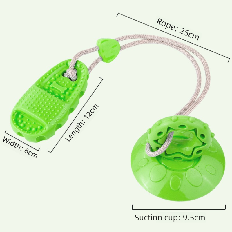 Green Slipper-Style Dog Toy — Suction Cup Design: Durable, Chew-Resistant Teether for Mental Stimulation, Independent Play, and Energy Expenditure — Pet Dog Chewing Toy - Image 1