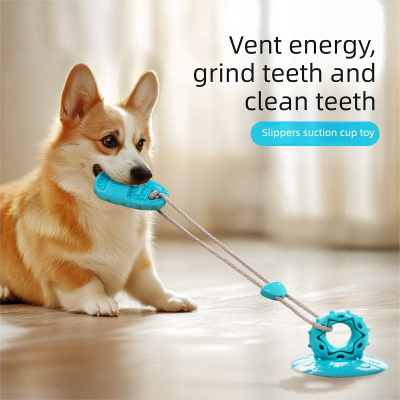Green Slipper-Style Dog Toy — Suction Cup Design: Durable, Chew-Resistant Teether for Mental Stimulation, Independent Play, and Energy Expenditure — Pet Dog Chewing Toy - Image 2
