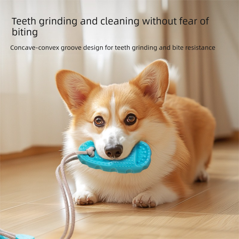 3-Piece Set (Blue, Purple, Green) Slipper-Shaped Dog Toys — Suction Cup Design: Durable, Chew-Resistant Teething Toys — Promotes Mental Stimulation, Independent Play, and Energy Expenditure — Pet Dog Teething Toys - Image 4