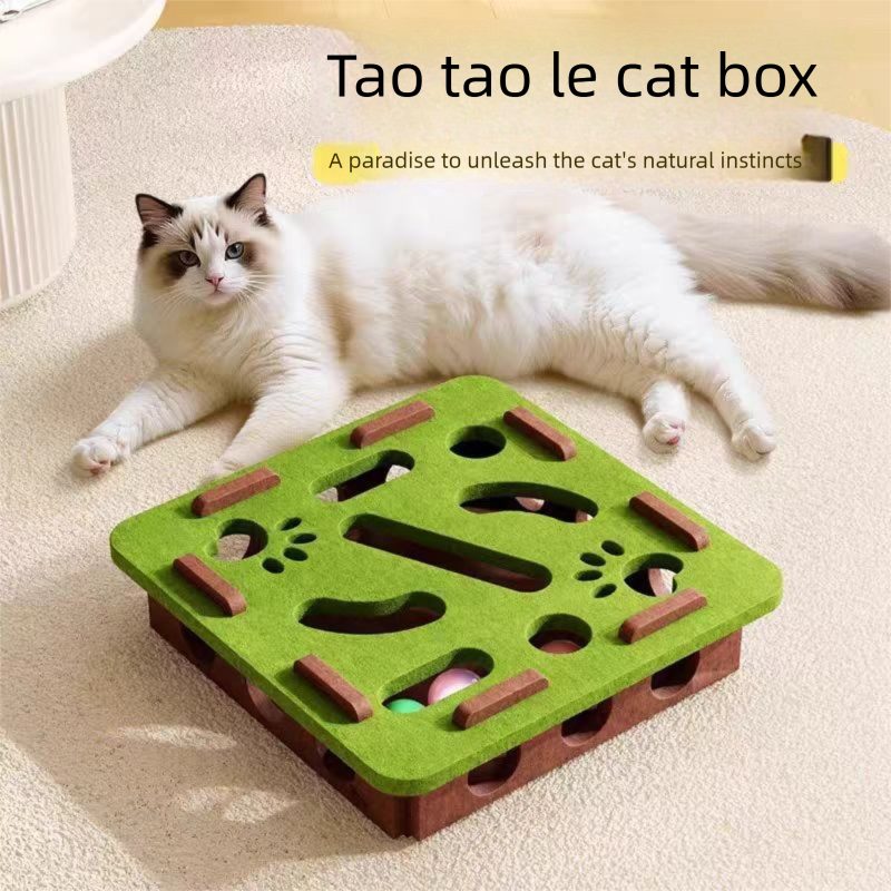 2-piece Grey cat toy set—featuring square and flower shapes—is an excellent choice for feline entertainment and relaxation. It also serves as a fun maze for kittens and pets, and includes six bells. - Image 2