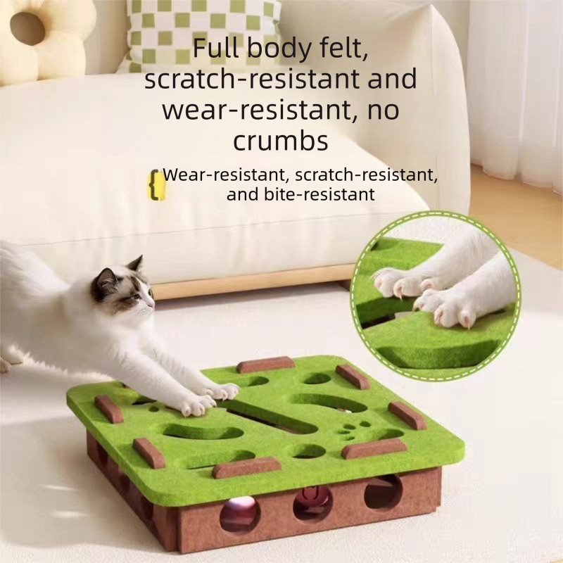 2-piece Grey cat toy set—featuring square and flower shapes—is an excellent choice for feline entertainment and relaxation. It also serves as a fun maze for kittens and pets, and includes six bells. - Image 3