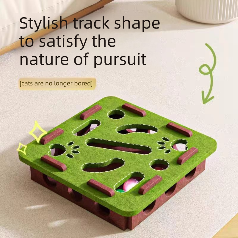 2-piece Grey cat toy set—featuring square and flower shapes—is an excellent choice for feline entertainment and relaxation. It also serves as a fun maze for kittens and pets, and includes six bells. - Image 5