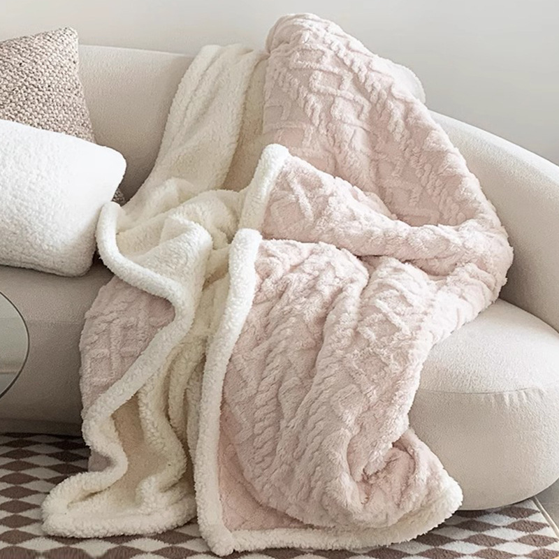 Grey 180*200cm Double Blanket, Taffeta Fleece Blanket, Thick Winter Quilt, Lambswool Coral Fleece Small Blanket, Office Nap Blanket, Sofa Cover Blanket, Bedding, Machine Washable - Image 5