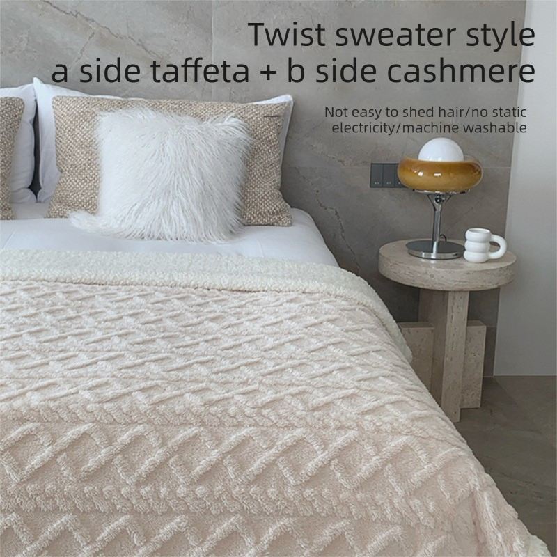 Purple 180*200cm Double Blanket, Taffeta Fleece Blanket, Thick Winter Quilt, Lambswool Coral Fleece Small Blanket, Office Nap Blanket, Sofa Cover Blanket, Bedding, Machine Washable - Image 4