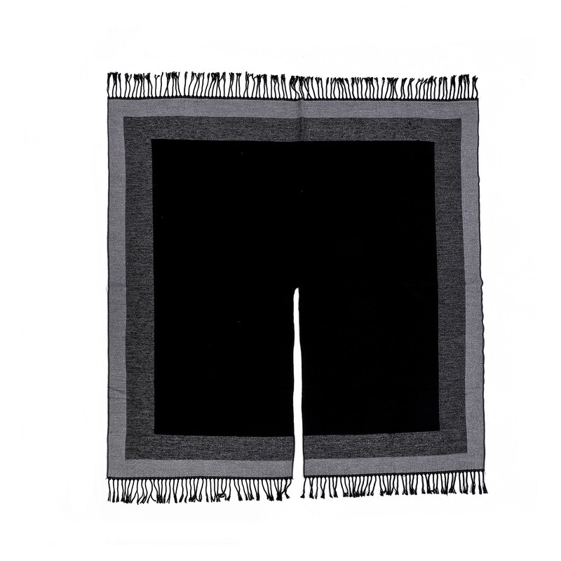 Khaki elegant women's tassel cape shawl scarf, multi-functional all-in-one warm and comfortable winter shawl scarf, convenient for home, travel, and office wear, stylish and beautiful with tassels. - Image 2