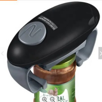 Black Upgraded One-Touch Electric Can Opener — Dual-Handle Design, Automatic Hands-Free Can/Bottle Opener, ABS Material, Battery-Powered (Batteries Not Included), Designed for the Kitchen - Image 1