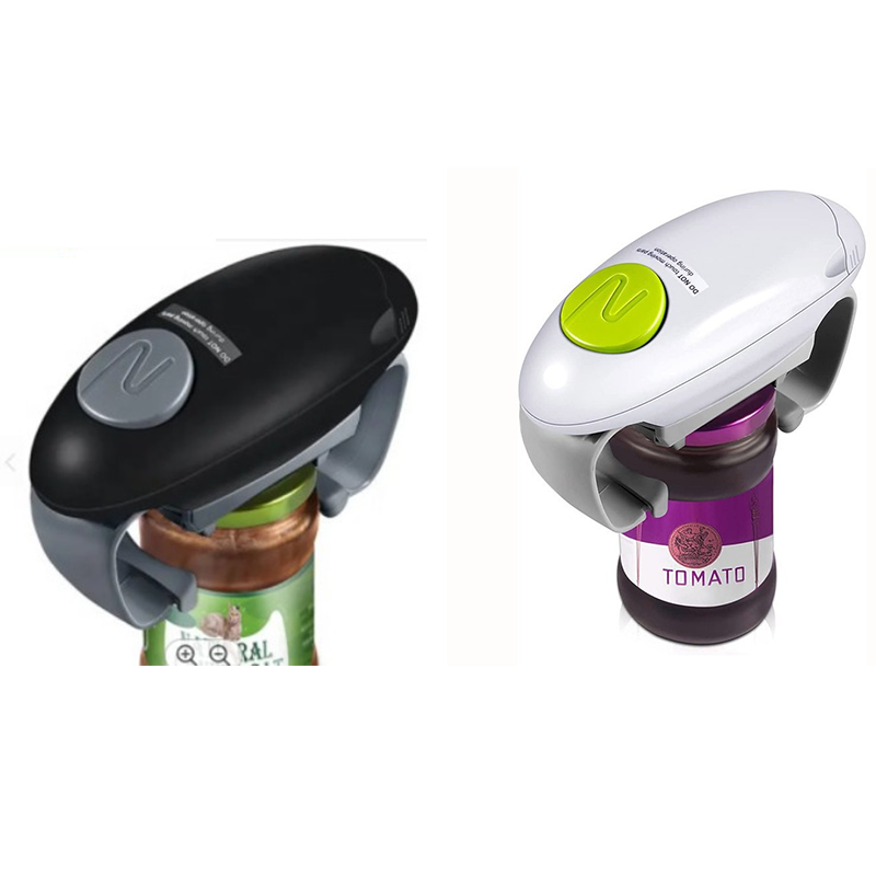 2-Pack Black and White Upgraded One-Touch Electric Can Opener — Dual-Handle Design, Automatic Hands-Free Can/Bottle Opener, ABS Material, Battery-Powered (Batteries Not Included), Designed for the Kitchen - Image 1