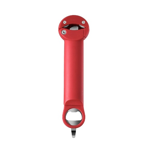 Red Multi-Functional Adjustable Can and Bottle Opener - Heavy Duty Jar Opener for Seniors, Women, and Weak Hands - Easy Grip Kitchen Gadget for Jars, Bottles, and Cans - Image 1